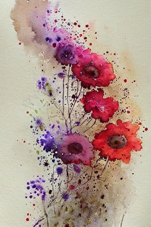 Loose Watercolor Flowers by JeanBaptiste Monge · Creative Fabrica