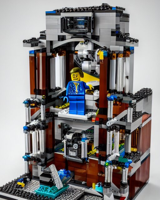 high quality photograph of an intricate detailed accurate lego set of a modern computer