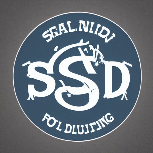 a logo for SD with two letters and also reading Stable Diffusion