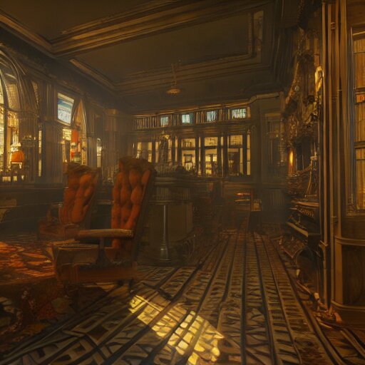 futuristic Victorian era interior design artstation, 8k unreal engine