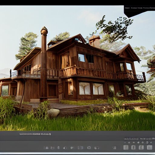 Peaceful wooden mansion, interior, unreal engine 5 tech demo, Asher Duran