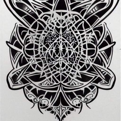 tattoo design, stencil, tattoo stencil, traditional, a world famous tattoo of a geometric refrigerator