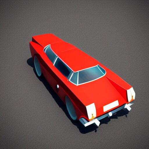 a 3d low poly game object of a retro car