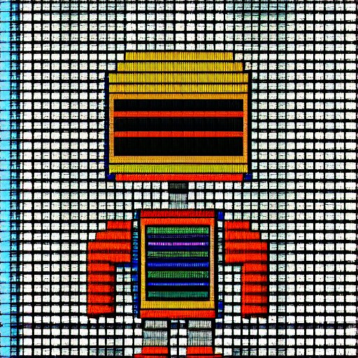 robot knight, highly detailed pixel art, 1 2 8 bit 