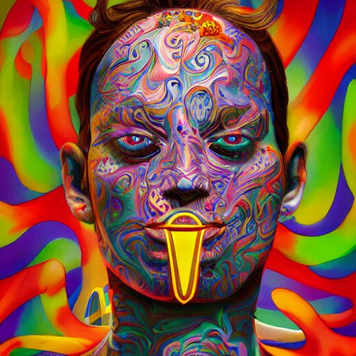 An extremely psychedelic portrait of McDonalds, surreal, LSD, face, detailed, intricate, elegant, lithe, highly detailed, digital painting, artstation, concept art, smooth, sharp focus, illustration