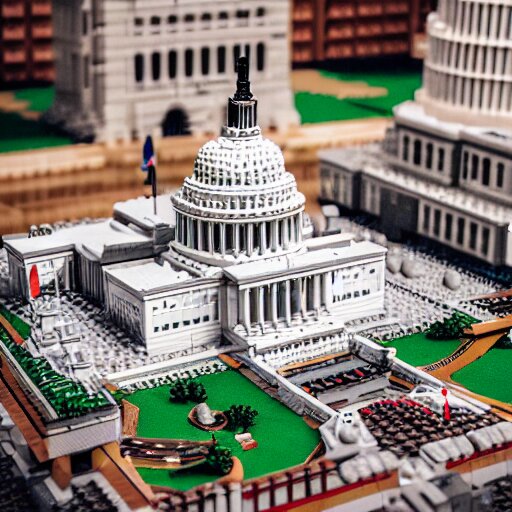 washington dc, capitol building, legos, legoset, vintage, aerial view, double - exposure, 3 d, floodlight, ray tracing reflections 