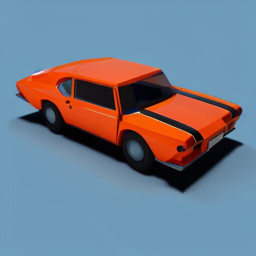 a 3d low poly game object of a retro car