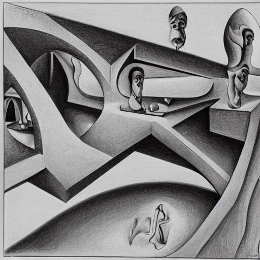 Lexica M C Escher S Relatively Drawing Done By Salvador Dali