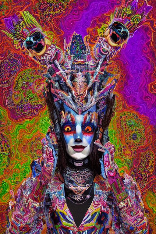 nft - collectibletrending on superrare : an intricate and extremely detailed hyperrealistic 3 d photoart of a asemic demon hypersigil withvr headset ( vulnicura incan fashion by james merry ) : 1 | letter islamic art - futuristic fashion cover, dmt hyperspace elf - clown queen art by peter birkhauser mixed by jesse kanda : a single close up photo - real delicate ceramic black porcelain, high detailed face, cyborg, photorealism, golden ratio, hyper - realistic 3 d, insanely super detailed, realistic octane render, 1 6 k, fashion latex bdsm photography, hard light goddess detailed in front of an intricate background : 0. 8 | micro detail, backlit lighting, face in focus, subsurface scattering, translucent, thin porcelain, physically based rendering, japanese pottery, trending on cgsociety 