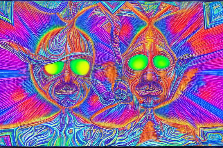 mario tripping on acid by alex grey, psychedelic, vibrant, 