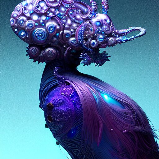 iridescent opalescent animal, bioluminescent : by michal karcz, daniel merriam, victo ngai and guillermo del toro : ornate, dynamic, particulate, intricate, elegant, highly detailed, centered, artstation, smooth, sharp focus, octane render 