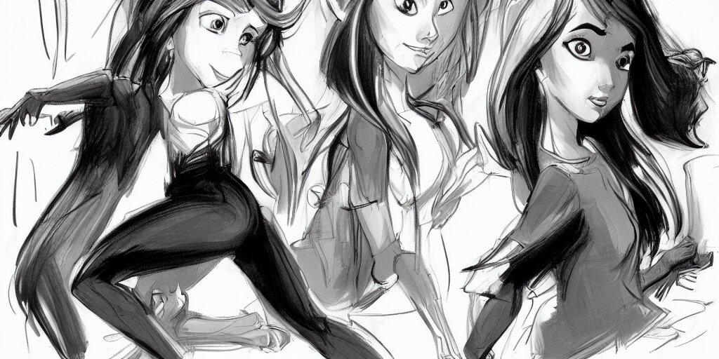 character art, sketch by glen keane, black and white illustration by glen keane, concept art, artstation, disney 1 9 9 0 