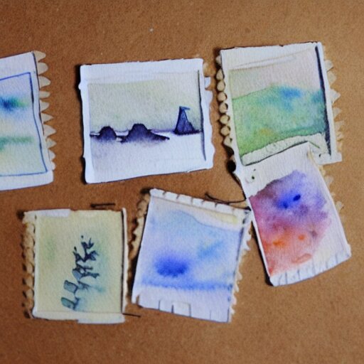 tiny warm watercolor prints 