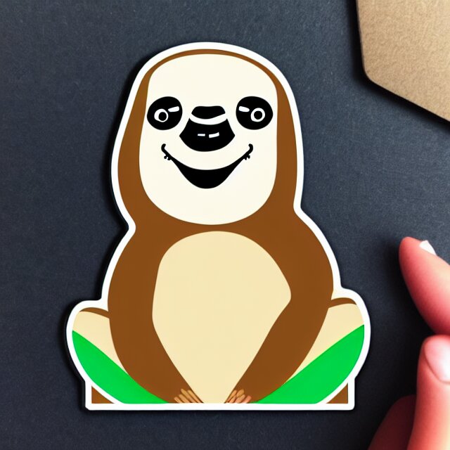 svg sticker art of a sloth 