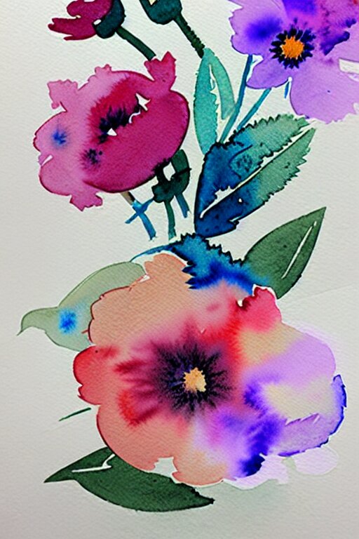 loose watercolor flowers by prafull sawant and michał jasiewicz and eudes correia 