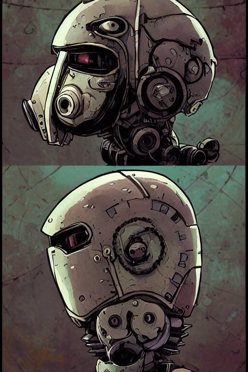 
robot ninja mask helmet bot borderland that looks like it is from Borderlands and by Feng Zhu and Loish and Laurie Greasley, Victo Ngai, Andreas Rocha, John Harris 
