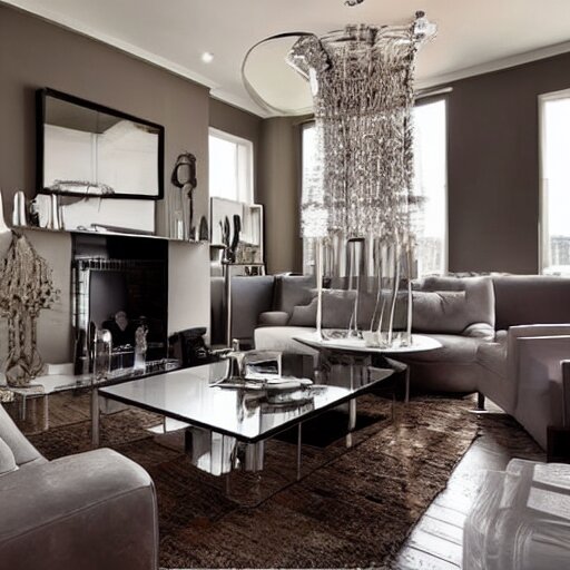 a chrome living room 