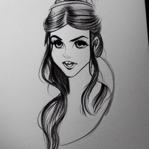 milt kahl sketch of victoria justice with tendrils hair style as princess padme from star wars episode 3