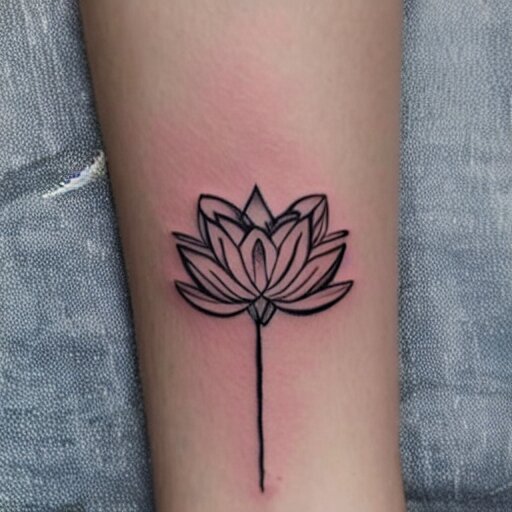 minimalistic lotus flower tattoo 