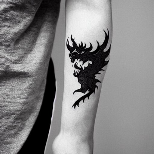 A dragon tattoo, minimalistic, simplistic,