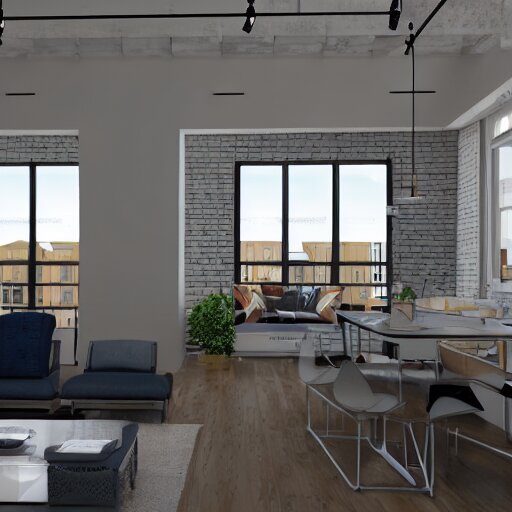 floor plan to a modern loft 