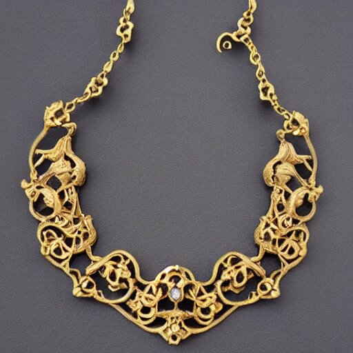 fine beautiful rococo artnouveau necklace 