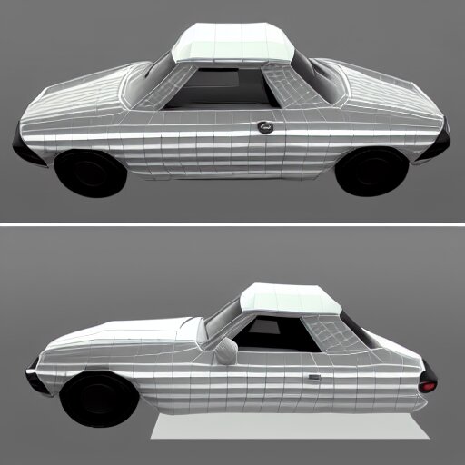 a 3d low poly game object of a retro car