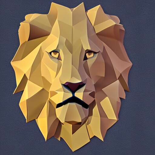 low poly lion logo 