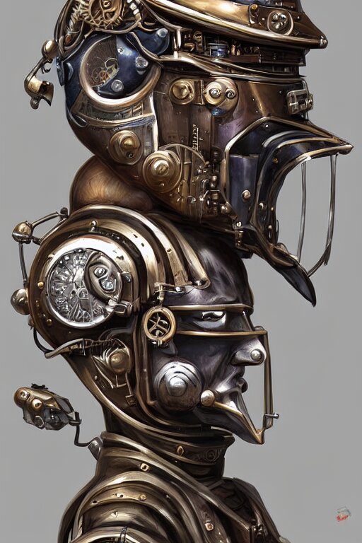 steampunk helmet fantasy art mask robot ninja stylized digital illustration sharp focus, elegant intricate digital painting artstation concept art global illumination ray tracing advanced technology chaykin howard and campionpascale and cooke darwyn and davis jack 