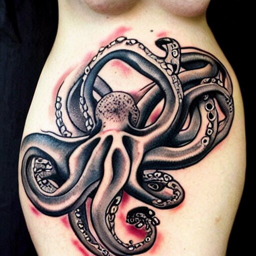 surreal octopus tattoo 