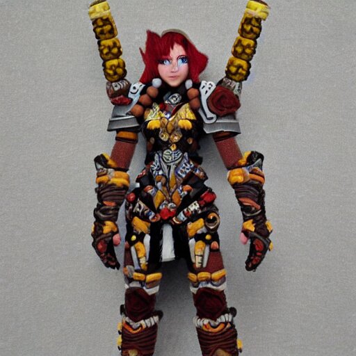 a warrior from world of warcraft made out of beads