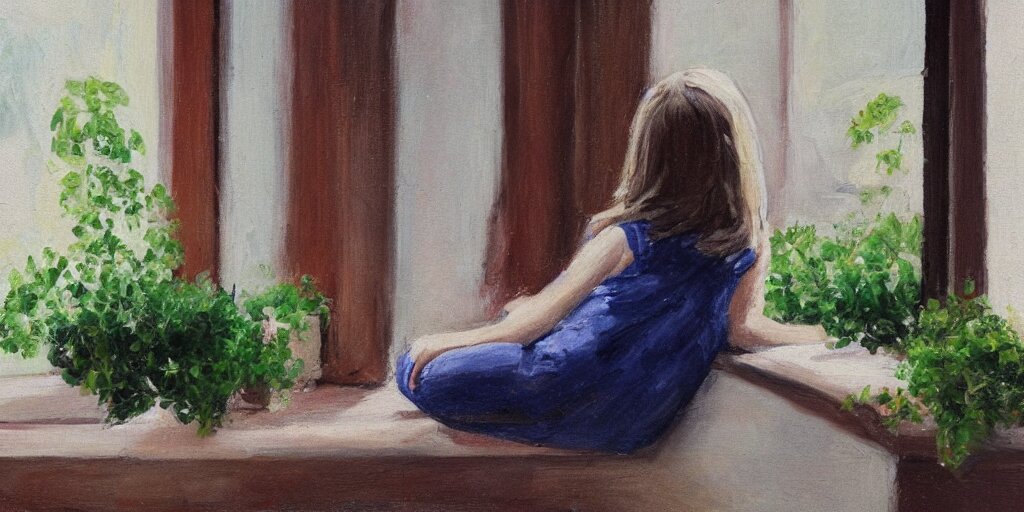 girl on a windowsill 