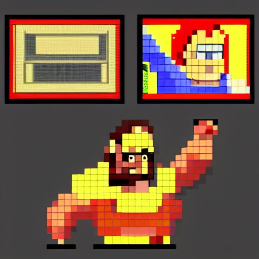 pixel art of danny devito in street fighter 