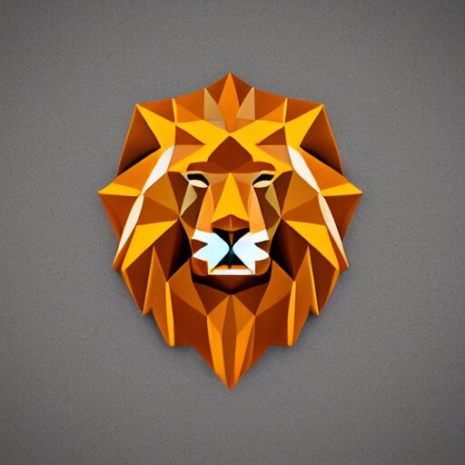 low poly lion logo 