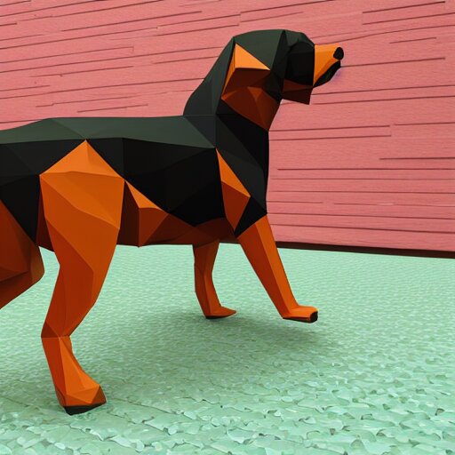 rottweiler 3 d low poly art 