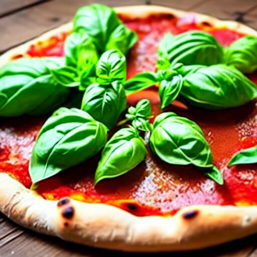 a garden of basil, shaped into the word'pizza'