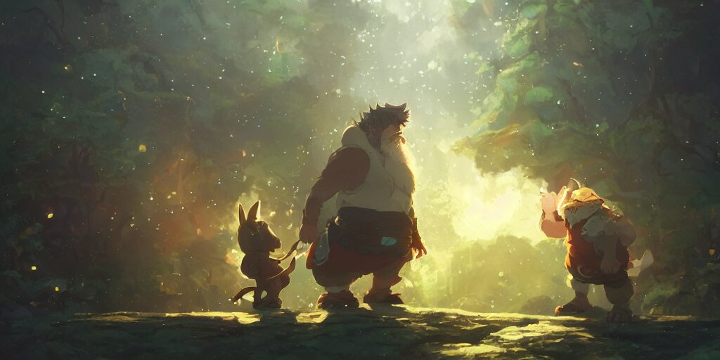 a dwarf and his small pet dragon drinking a beer together | gapmoe kuudere moody lighting stunning bokeh highlights sharp contrast | trending pixiv fanbox | by greg rutkowski makoto shinkai takashi takeuchi studio ghibli 