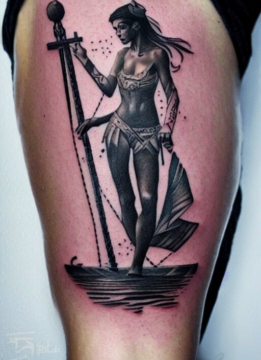 traditional sailor tattoo design by greg rutkowski 