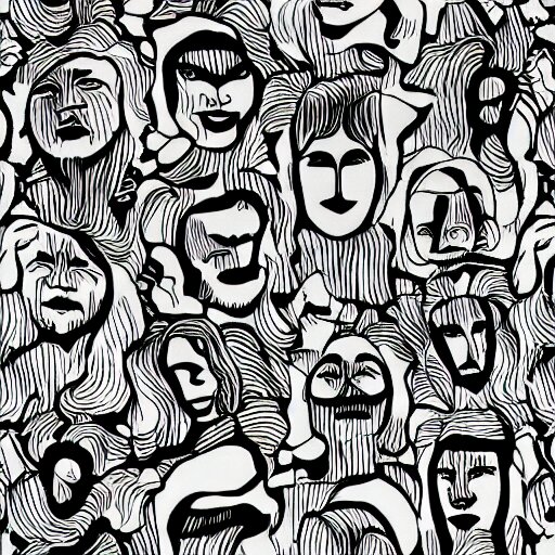 outline of faces, wallpaper 