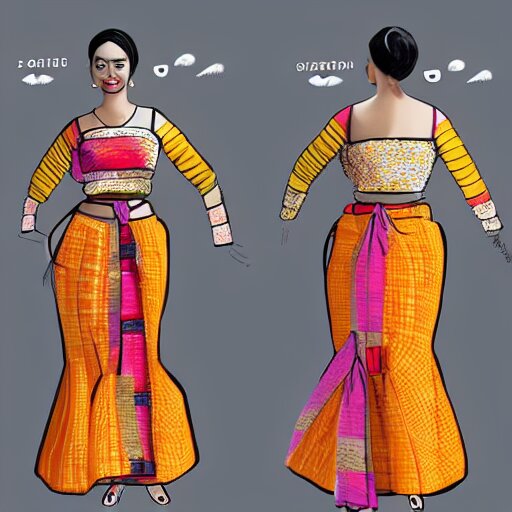 strapless bihu mekhela top, latest fashion style dress costume 3 6 0 degree view + concept art 