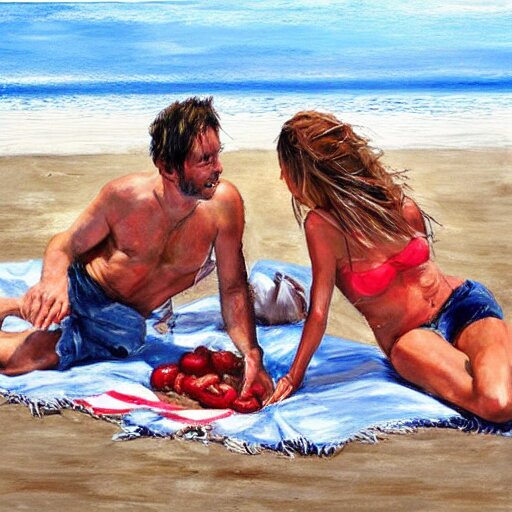 a picnic on the beach by eric zener 