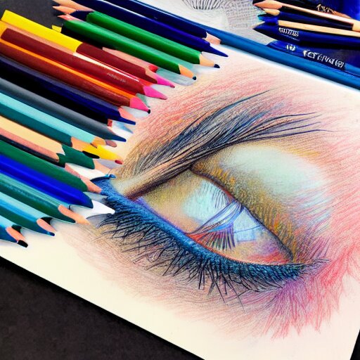  Colored pencil art on paper, highly detailed, artstation, Caran d'Ache Luminance