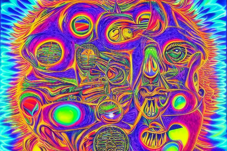 mario tripping on acid by alex grey, psychedelic, vibrant, - Arthub.ai