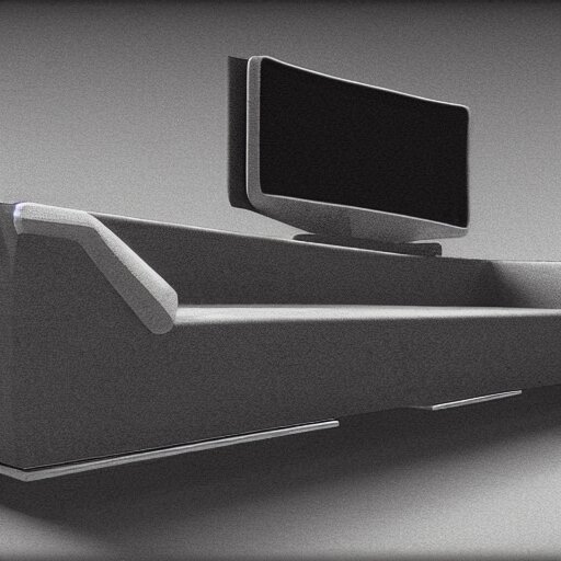 detailed sketch, a prototype concept design of a sofa, commercial tv add, blade runner style,