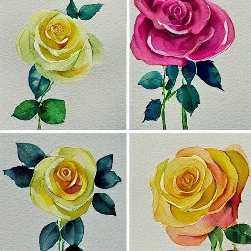 watercolor roses