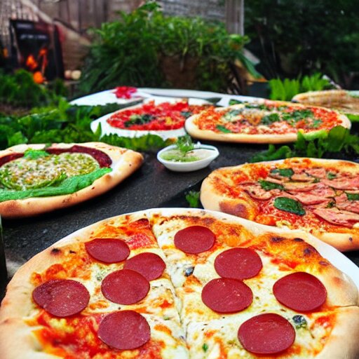 a garden of pizza 