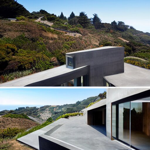 a modern concrete house on the bluffs overlooking the ocean in big sur california 