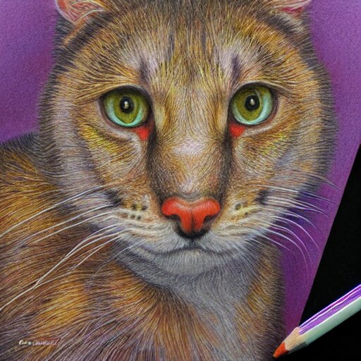  Colored pencil art on paper, Drui, highly detailed, artstation, Caran d'Ache Luminance