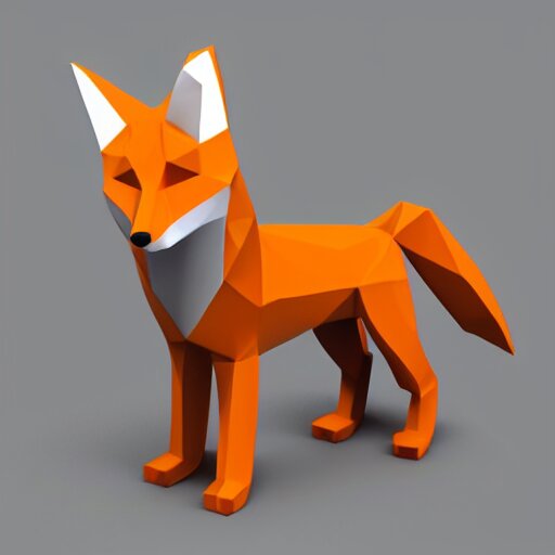 low polygon fox 3d