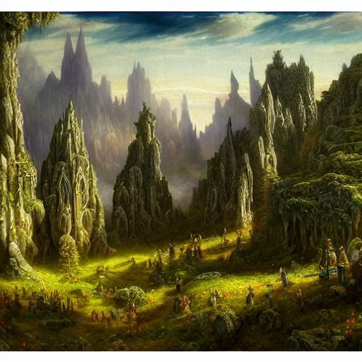 a beautiful and highly detailed matte painting of a beautiful cathedral in a magical fantasy valley in the mountains, psychedelic trees and plants and flowers, celtic vegetation, epic scale, insanely complex, hyperdetailed, sharp focus, hyperrealism, artstation, cgsociety, 8 k, bright colors, by caspar friedrich, albert bierstadt, james gurney, brian froud, 